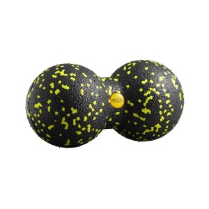 Podwójna piłka do masażu 8 cm czarno-żółta