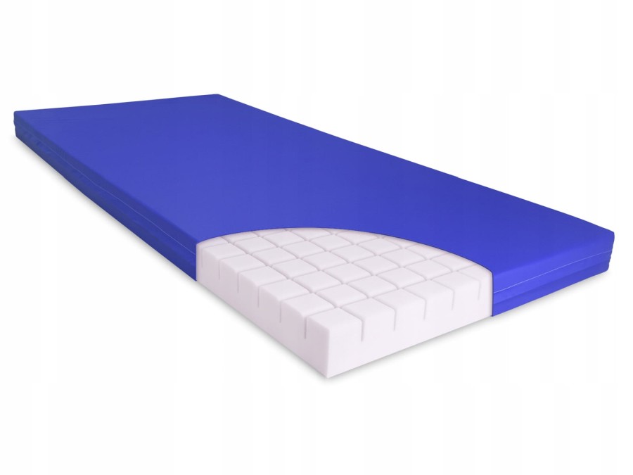 Materac piankowy na łóżko rehabilitacyjne 10 cm typu gofer w pokrowcu paroprzepuszczalnym zmywalnym