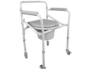 Wzmocnione krzesło toaletowe składane na kółkach do 120 kg TGR-R KT 023C  Timago