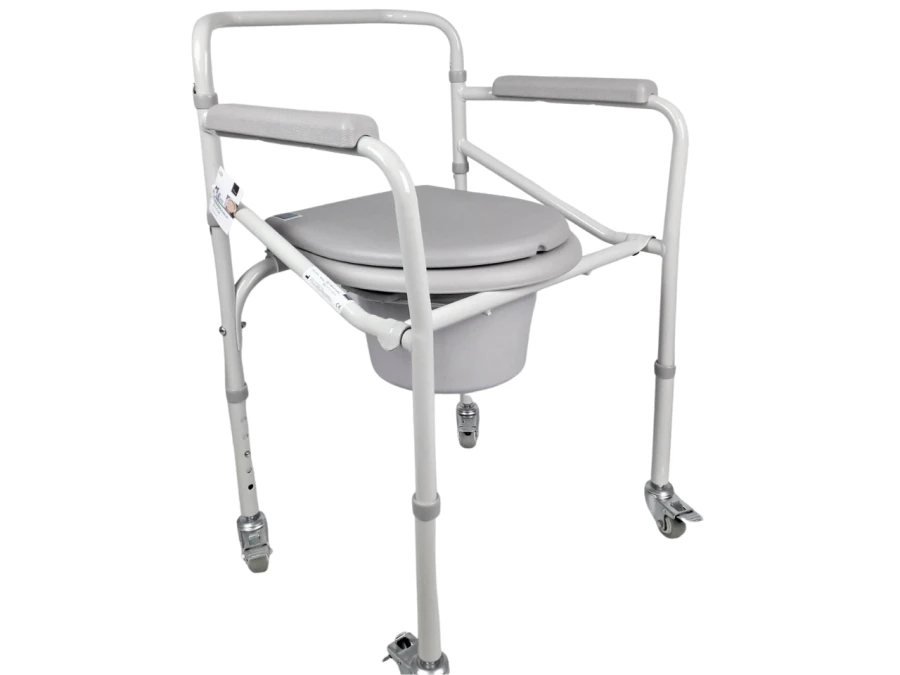 Wzmocnione krzesło toaletowe składane na kółkach do 120 kg TGR-R KT 023C  Timago