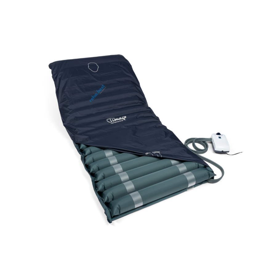 Materac przeciwodleżynowy trójprzepływowy rurowy z mikrowentylacją Timago